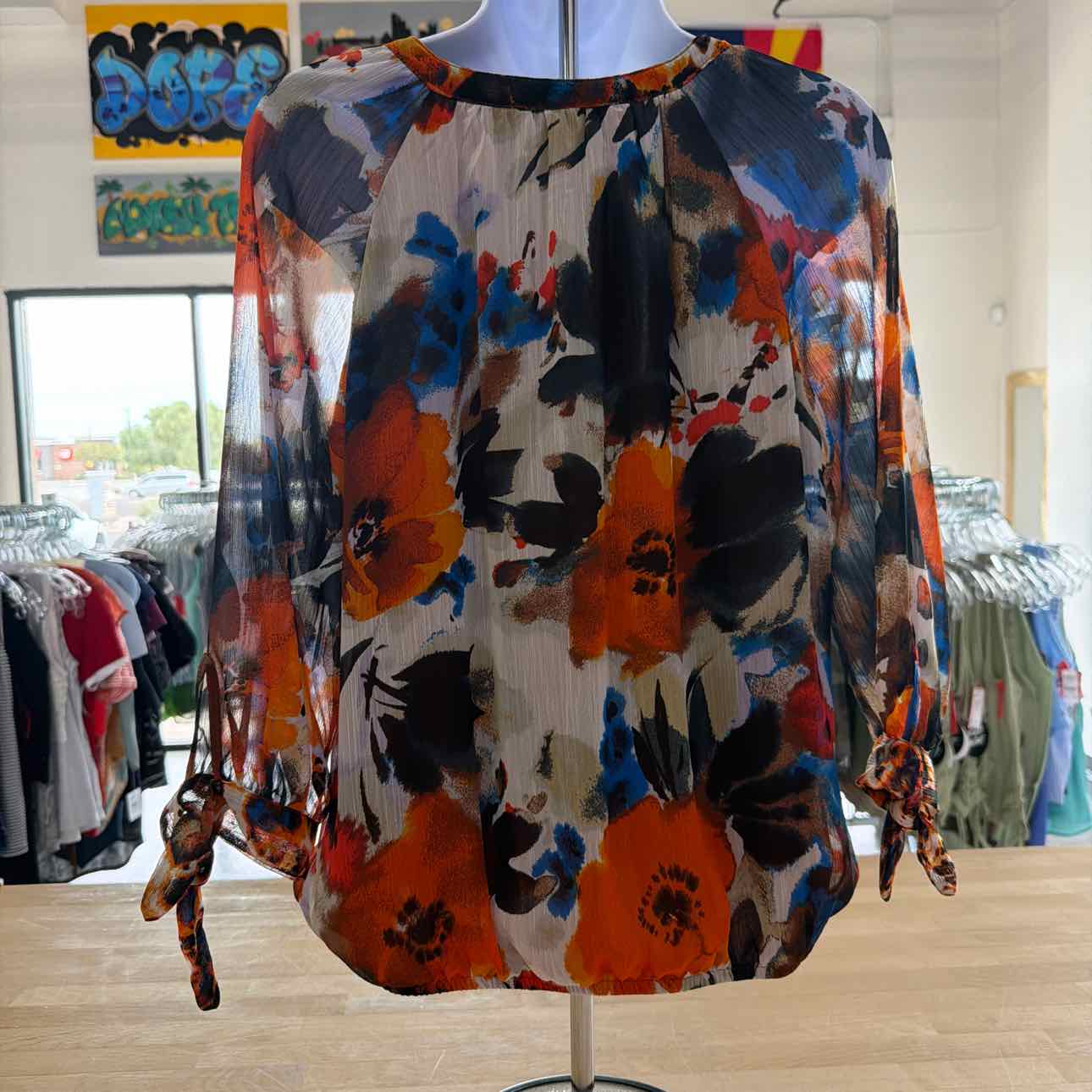 Figueroa&Flower Size PM Orange Preloved Blouse LS
