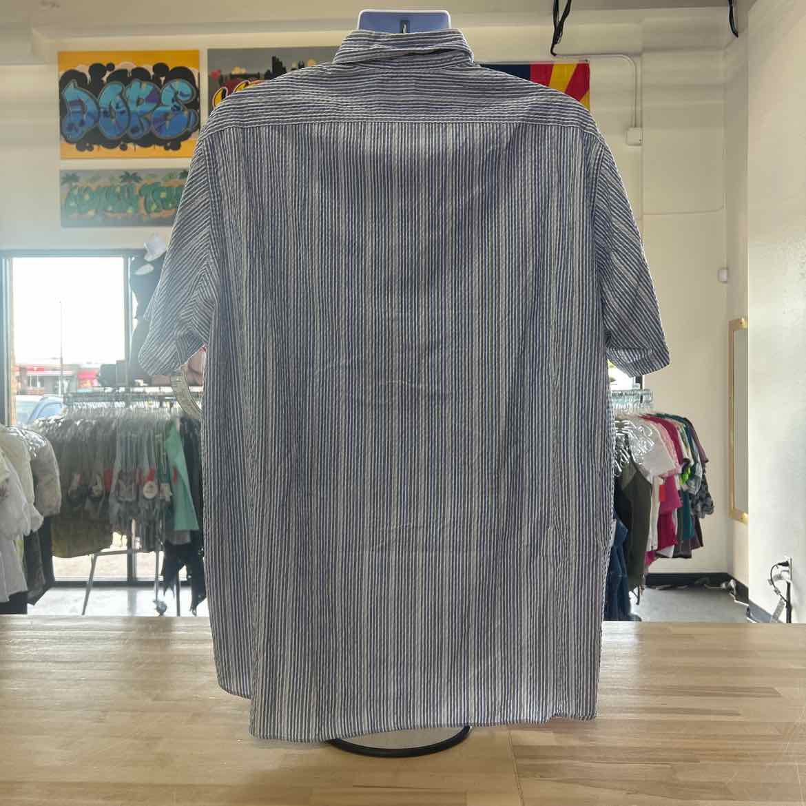 Cremieux Size XXL Blue Gray Preloved MENS Short Sleeve Shirt