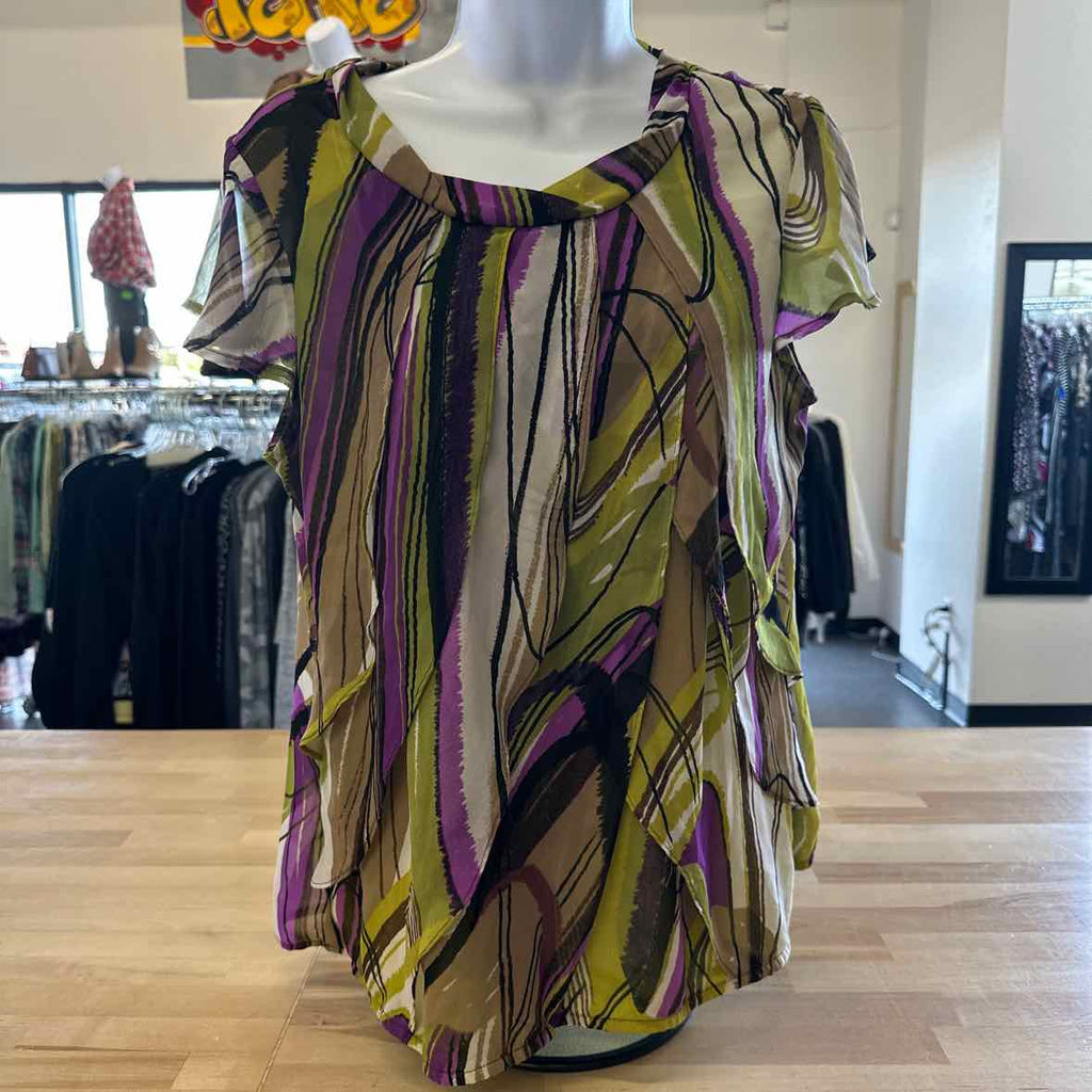 Worthington Size PL Purple & Green Blouse