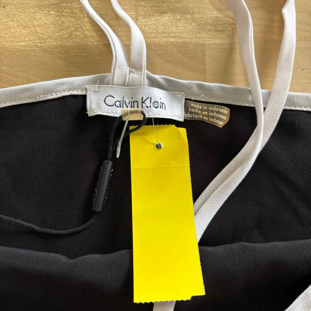 Calvin Klein Size L BLACK & WHITE Blouse