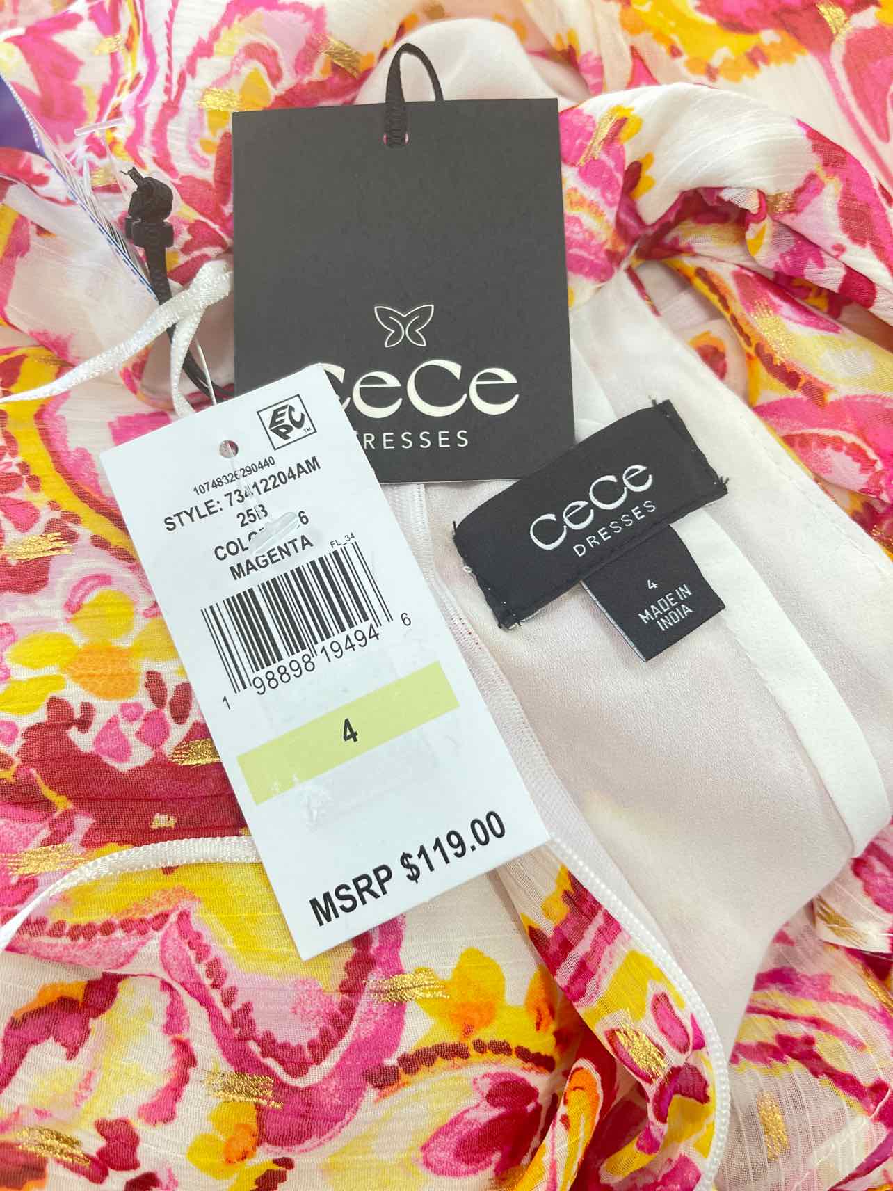 CeCe Size 4 Pink New Dress
