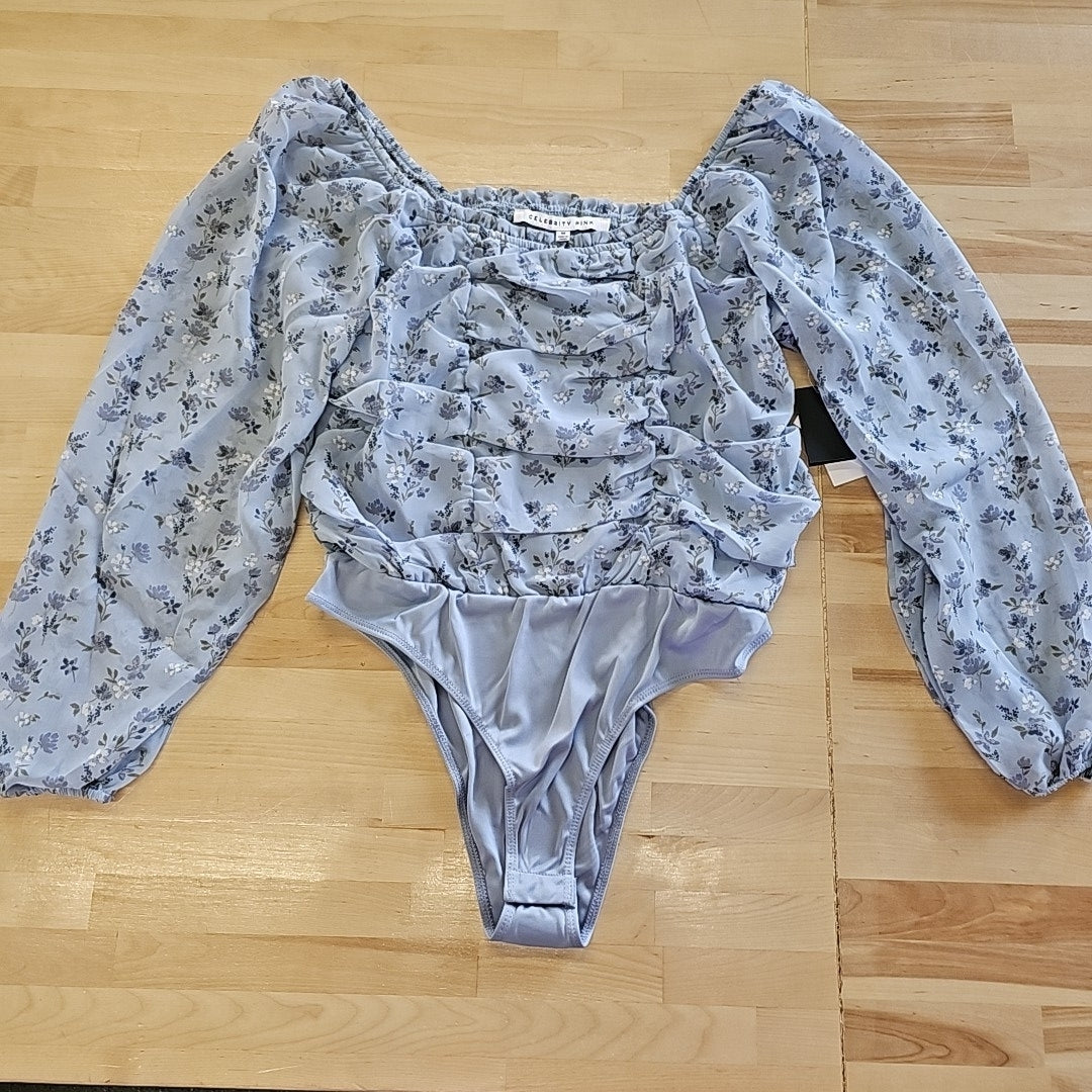 Celebrity Pink Juniors' Ruched Long-Sleeve Bodysuit