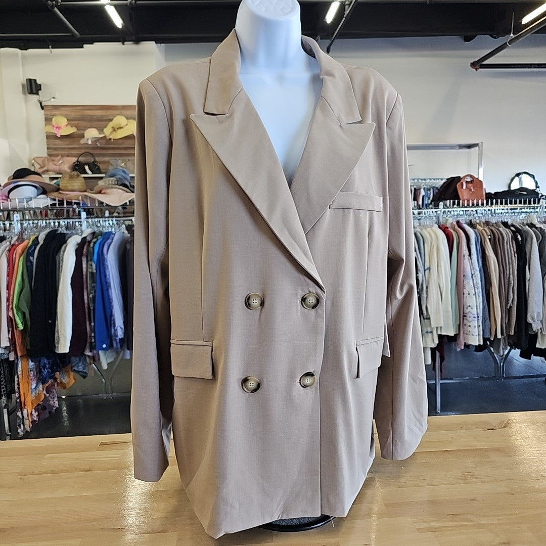 Aqua Womens Joanie Office Career Double-Breasted Blazer
