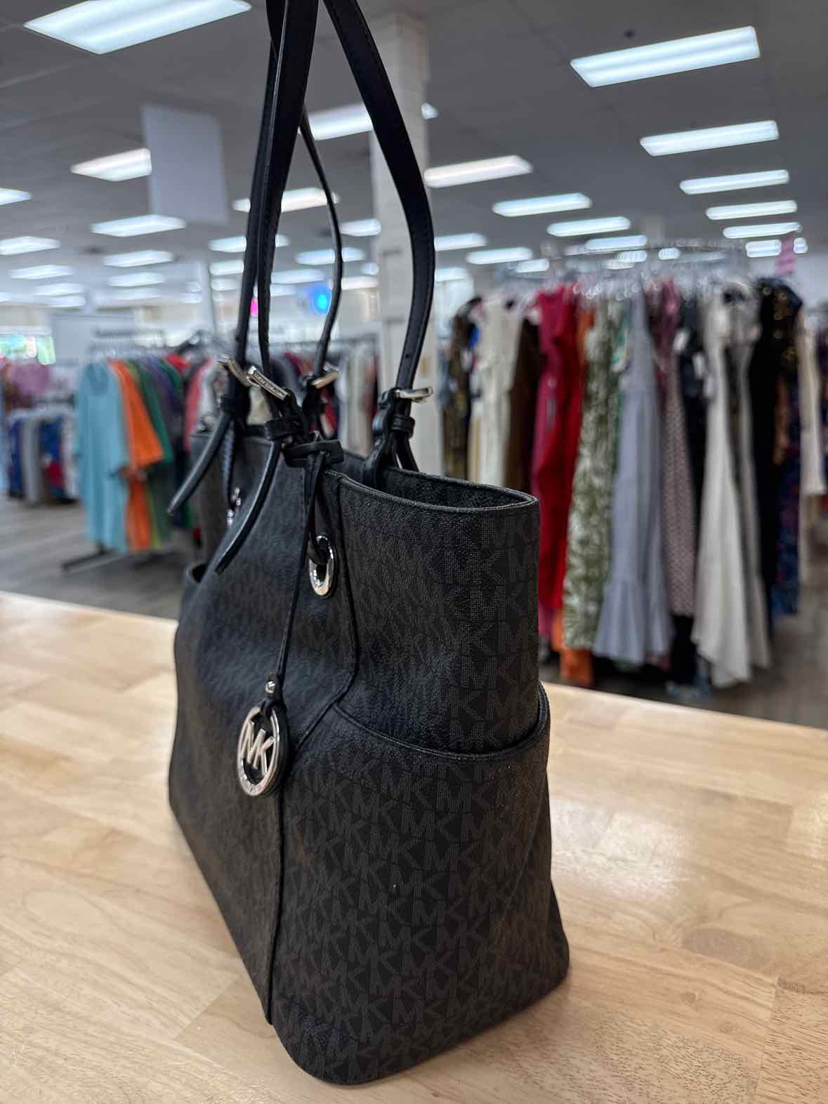 Michael Kors Black & Gray Jet Set East West Signature Tote
