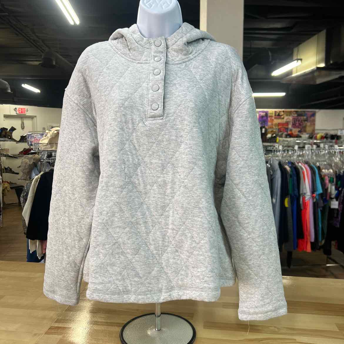 Lands End Size L Gray New Hoodie