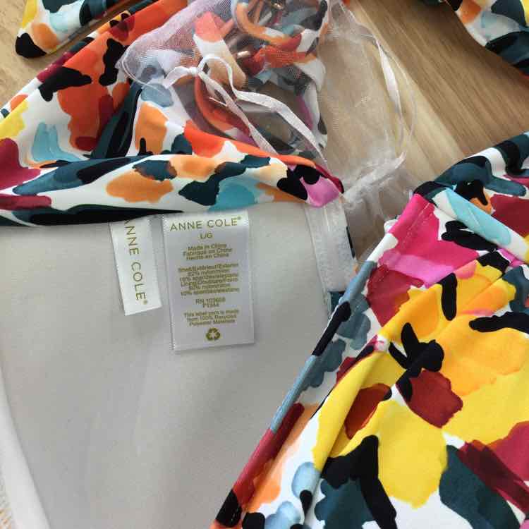 Anne Cole Size L Liz Twisted Bandeau Bikini Top