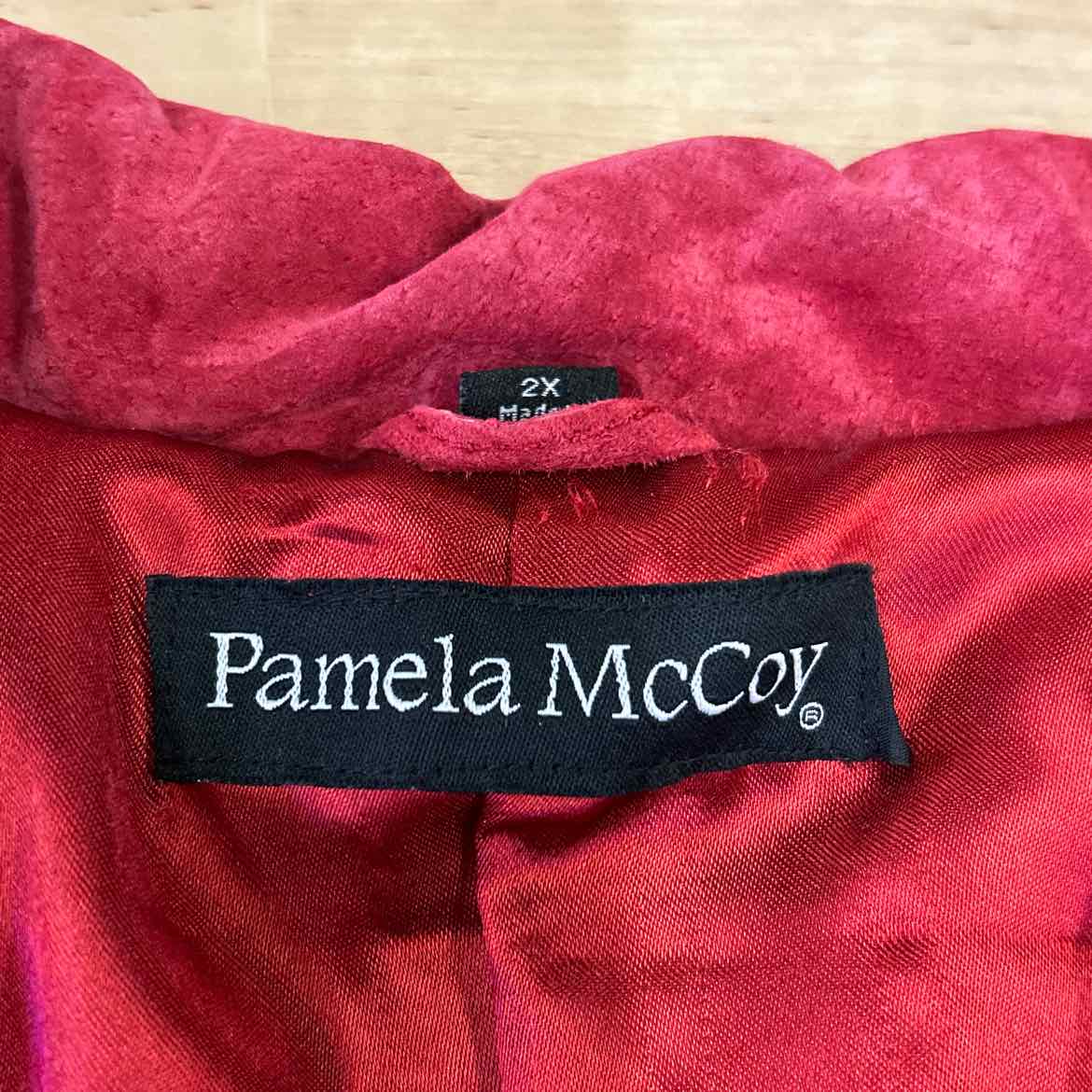 Pamela McCoy Size 2X Red Leather Jacket
