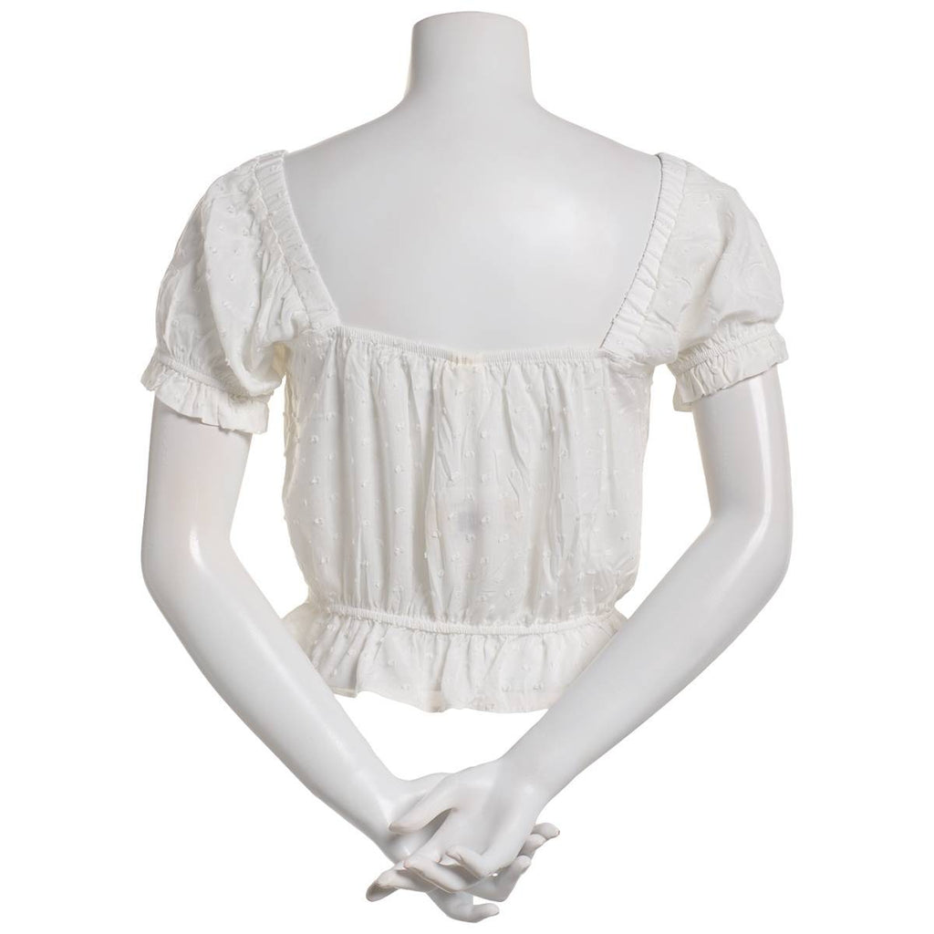 Self E Size XL Sweetheart Puff-Sleeve Top
