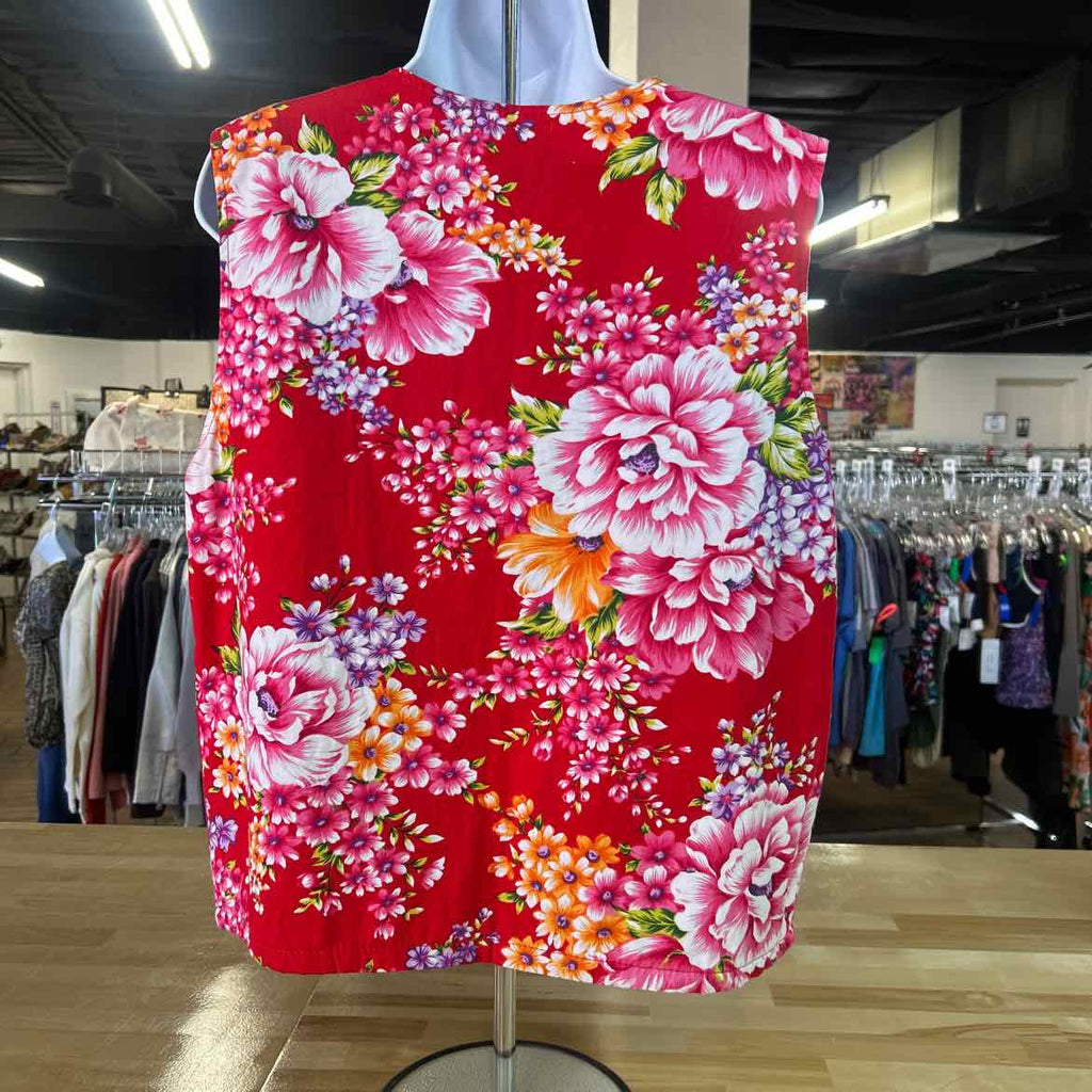 On Time Size L white orange pink Preloved Vest