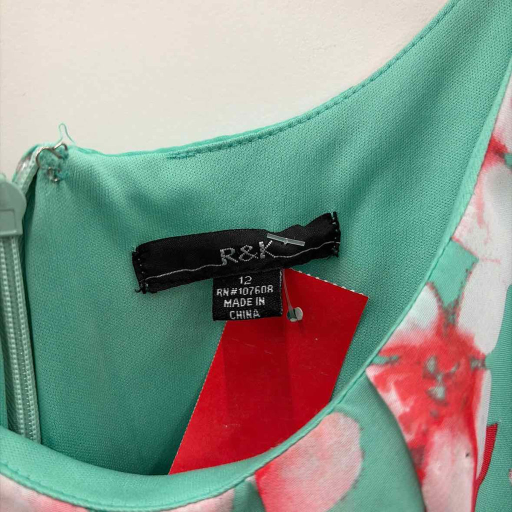 R&K Size 12 Teal Used Dress