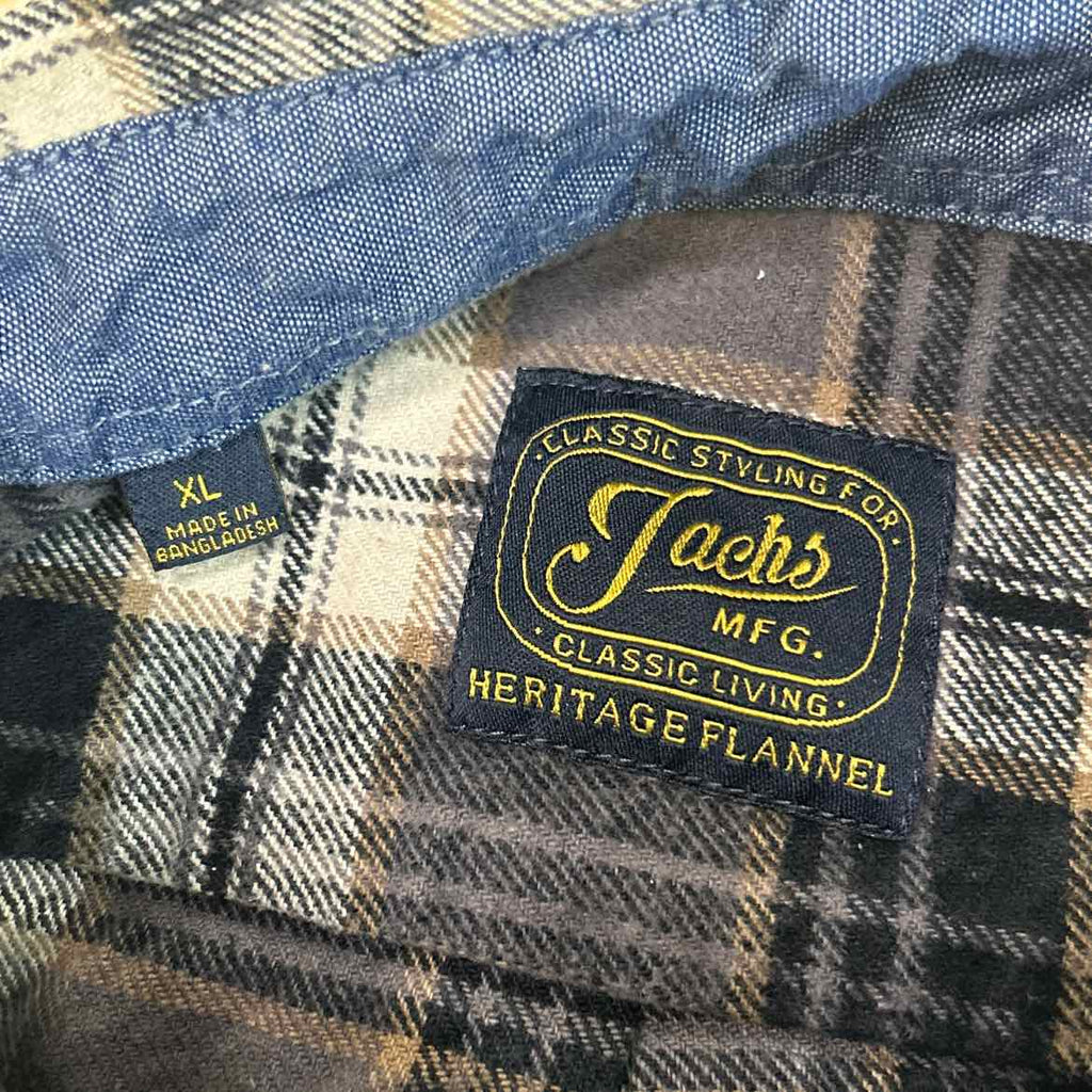 Jachs Girlfriend Size XL Beige Blue Preloved Flannel