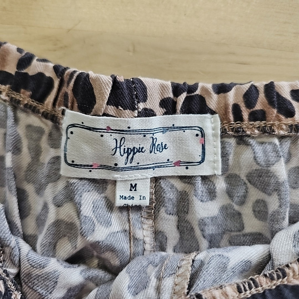 Hippie Rose Juniors' Leopard Pull-on Drawstring Shorts - Sand Leopard - M