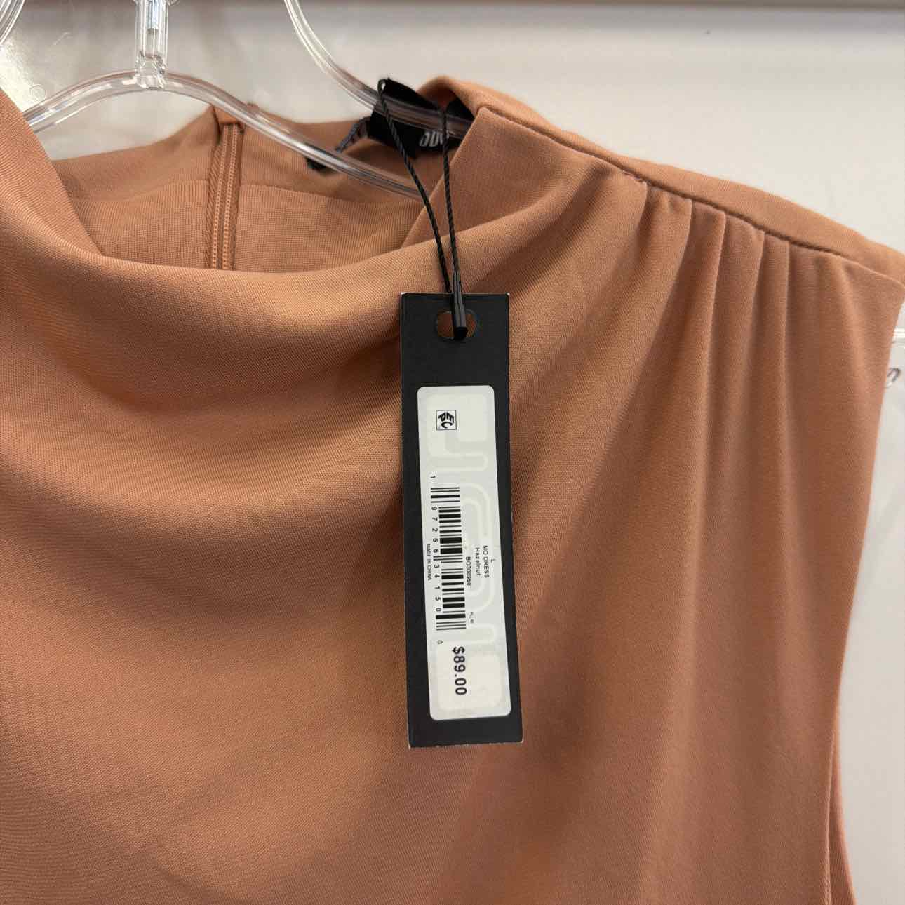 Steve Madden Women's Mo Mock Neck MIDI Dress - Hazelnut