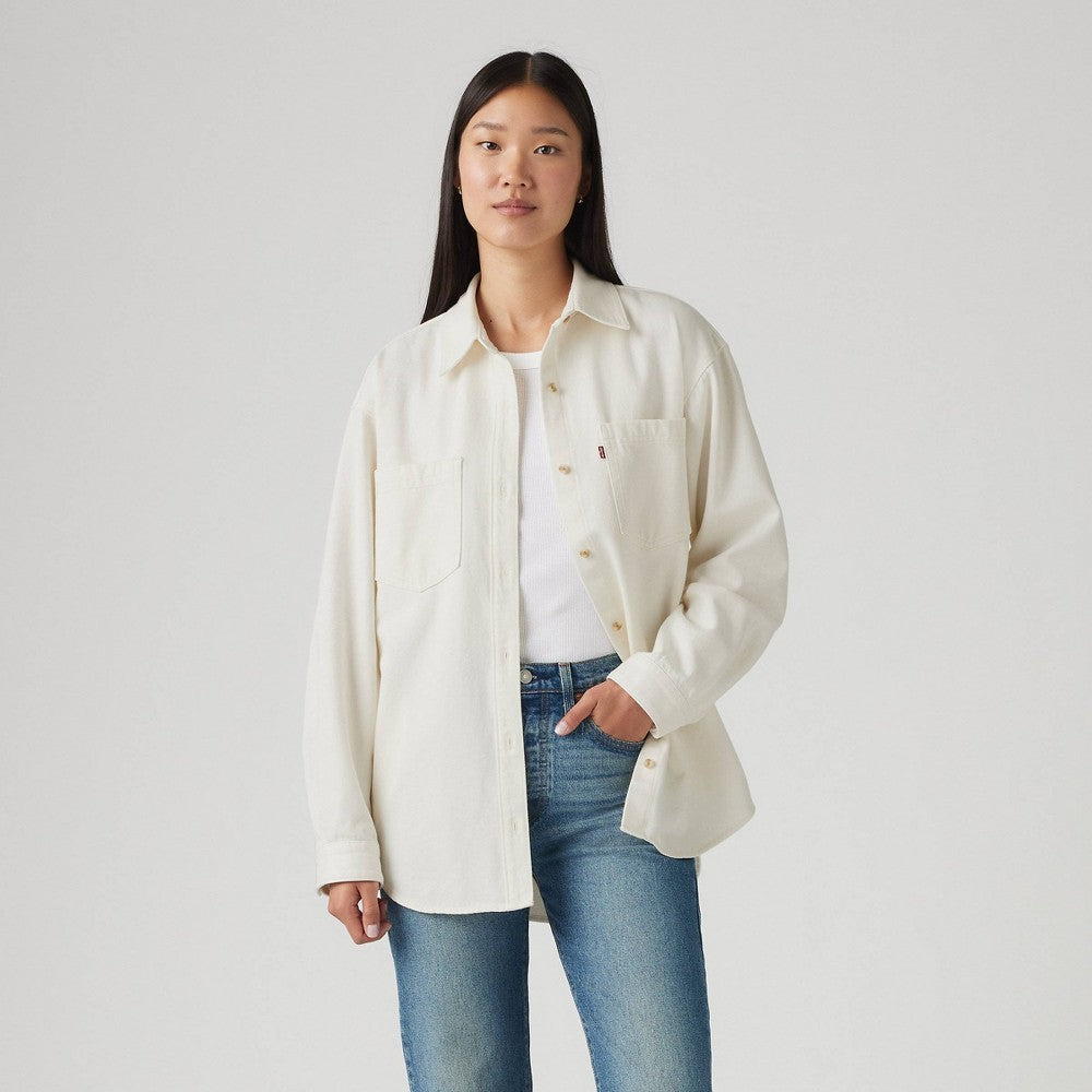 Levi's Women's Iris Button-Front Cotton Overshirt - Ecru