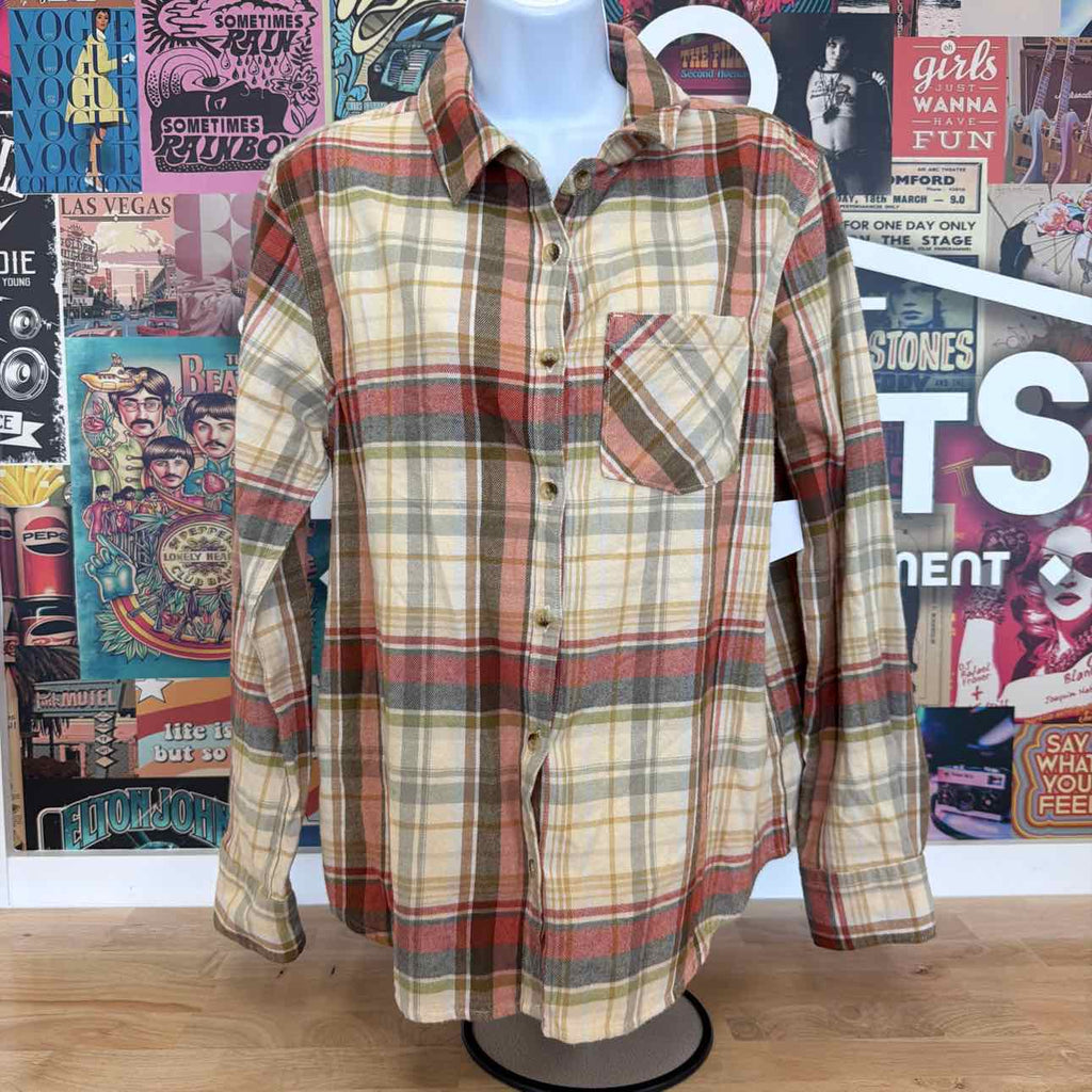 O'Neil Size XS Logan Plaid Cotton Flannel Button-Front Shirt
