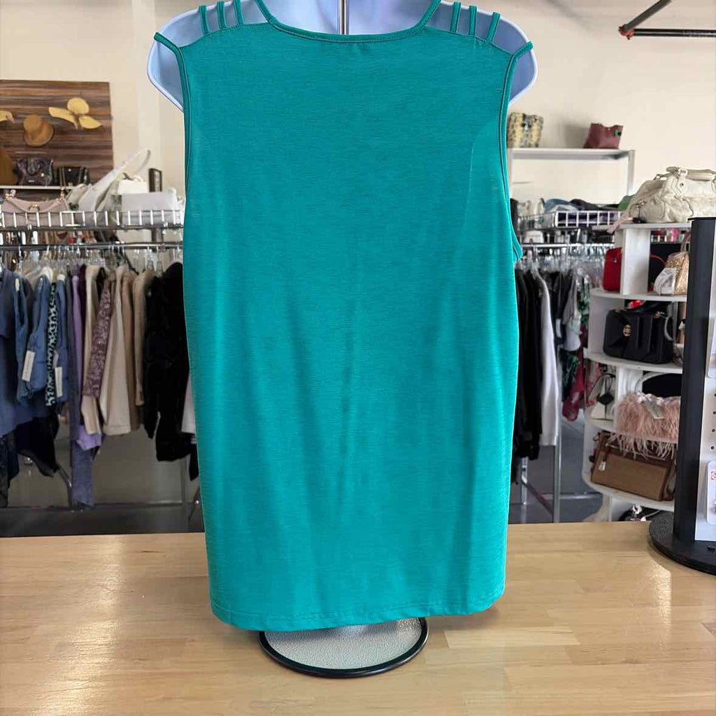 Size M Green Polyester Spandex Preloved Tank