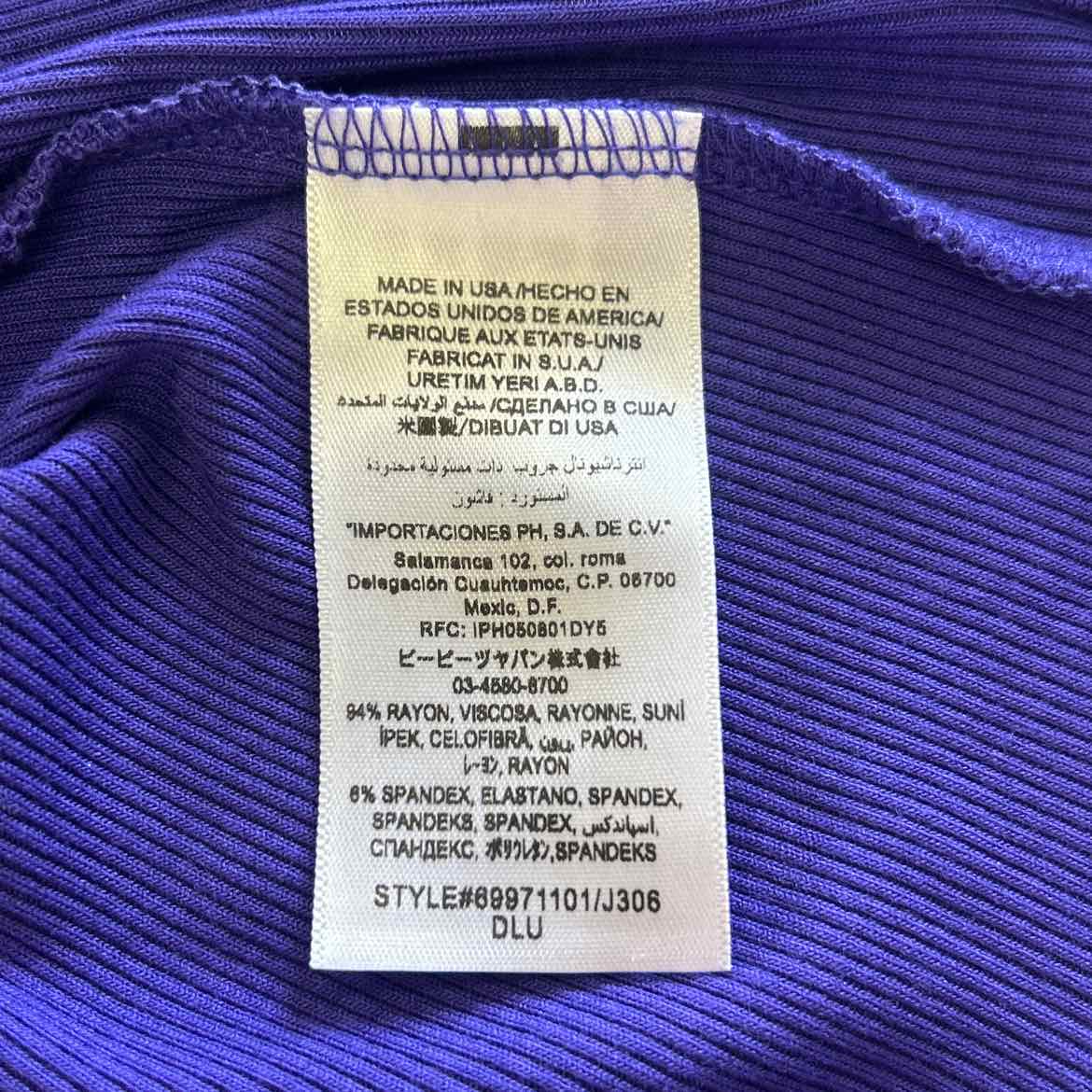 Bebe Size S Purple Ribbed Preloved Blouse SS