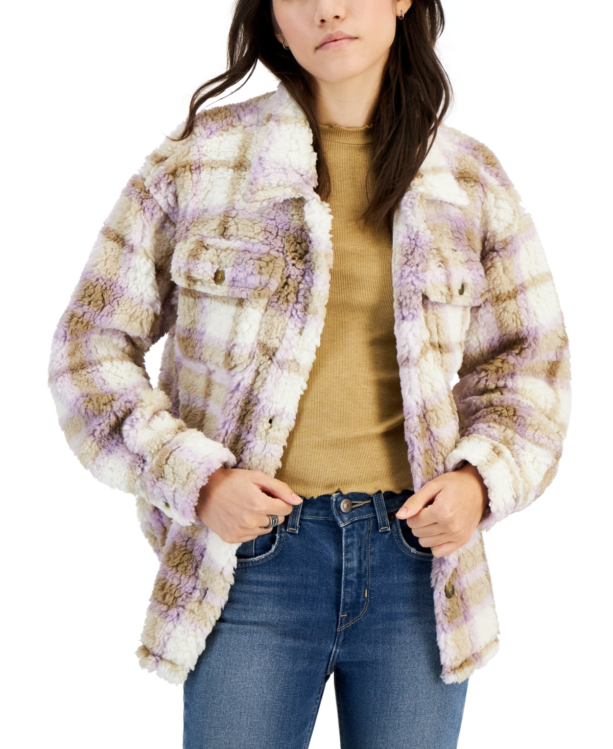 Fame Size XL Purple & Beige Coat