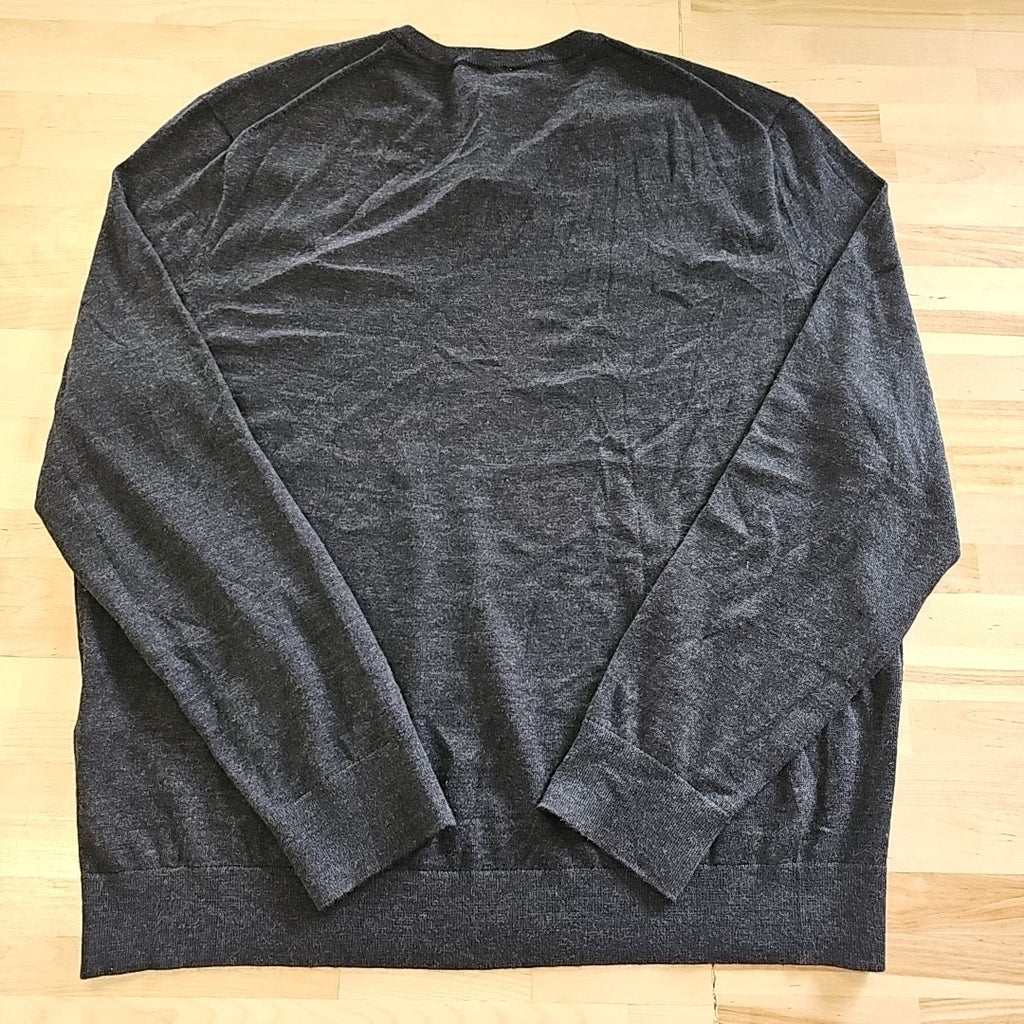 Calvin Klein Men's Extra Fine Merino Wool Blend Sweater - Gunmetal Heather