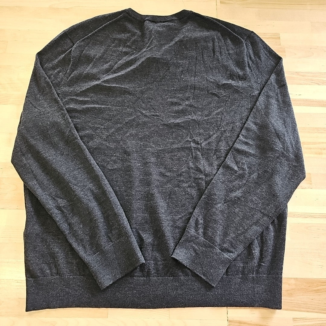 Calvin Klein Men's Extra Fine Merino Wool Blend Sweater - Gunmetal Heather