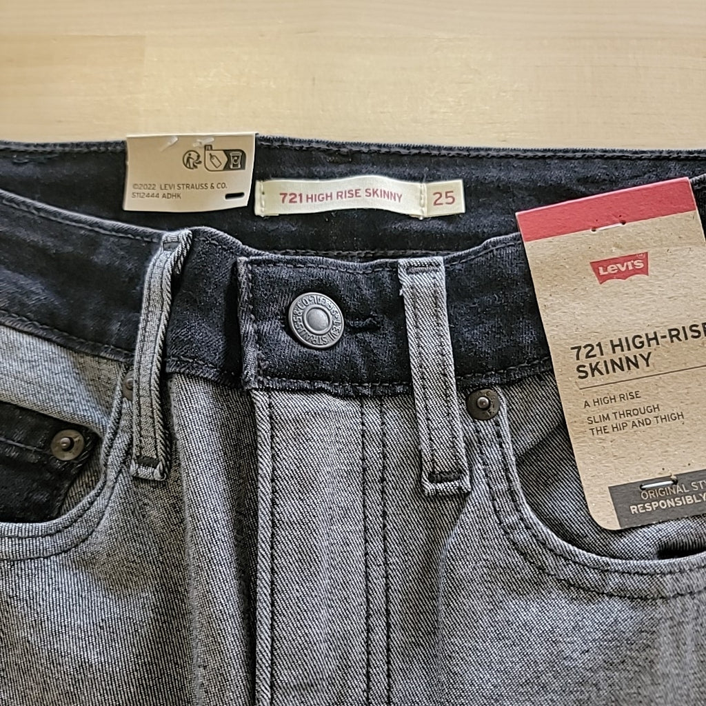Levi's Size 25 Gray/Black 721 Inside Out Jeans
