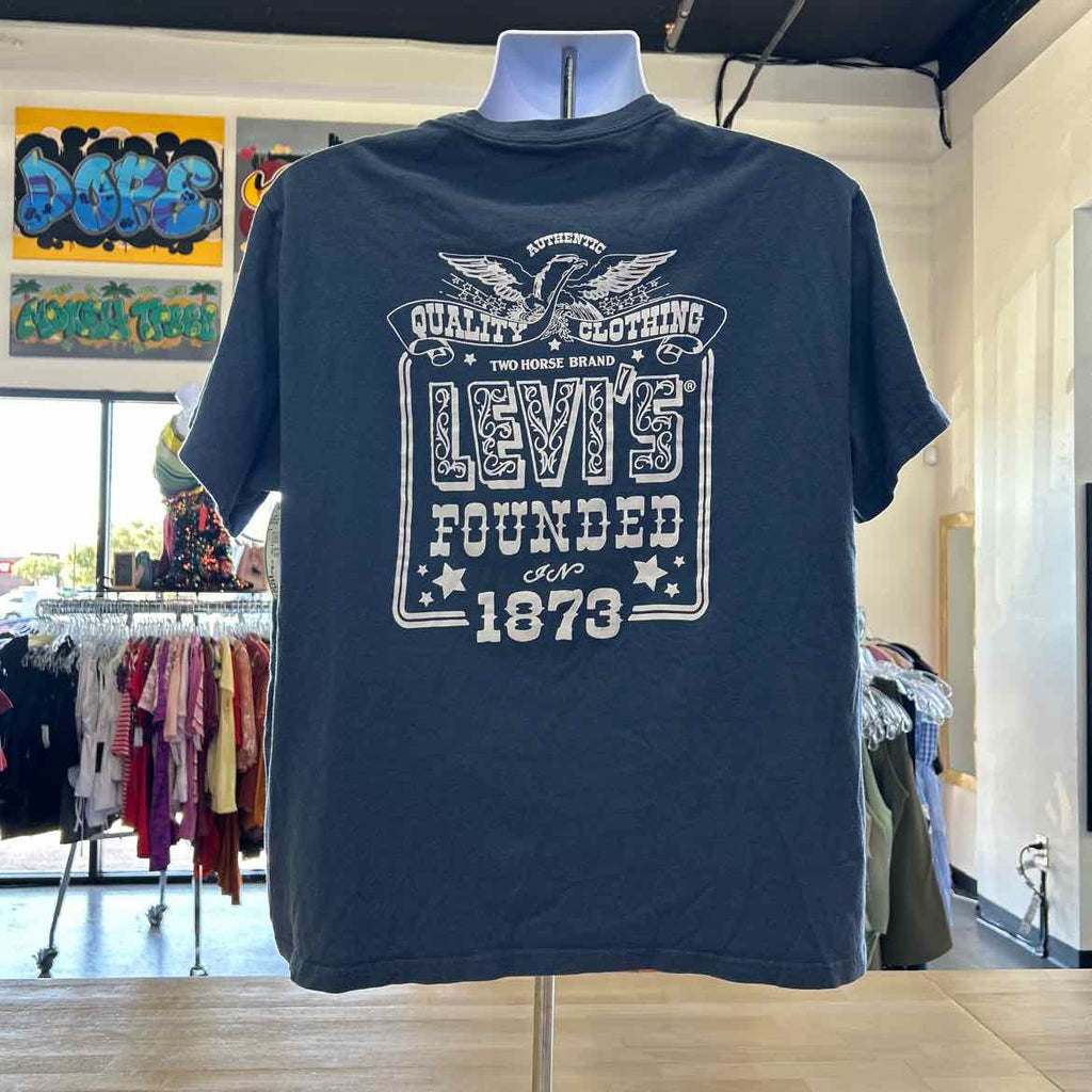 Levi's Size L Blue Preloved MENS T-shirt