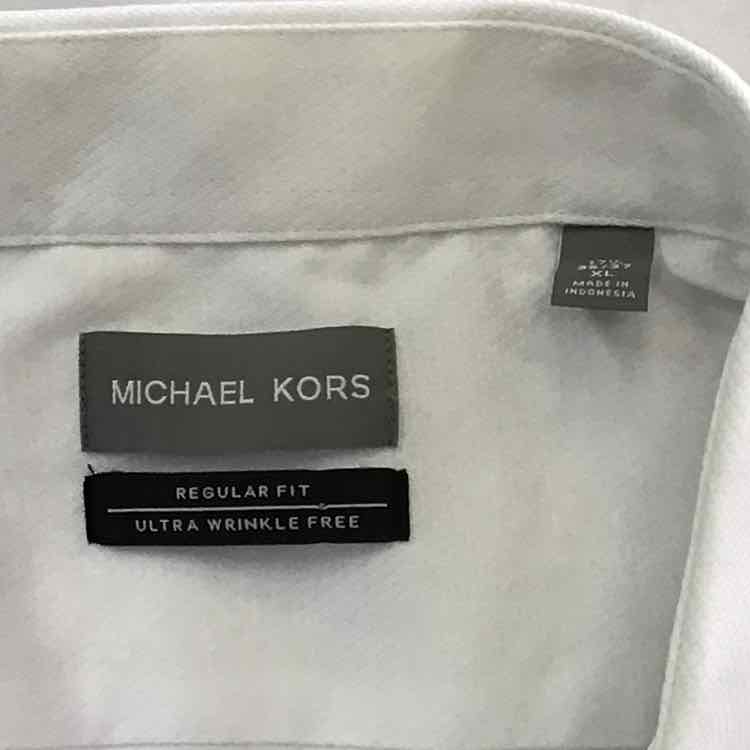 Michael Kors Size XL White New MENS Button Down Shirt