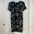 Sae Wyun Fashion Size L/XL Black Beige Knit Dress