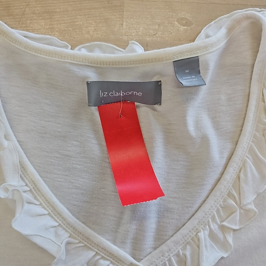 Liz Claiborne Size M White Preloved Blouse
