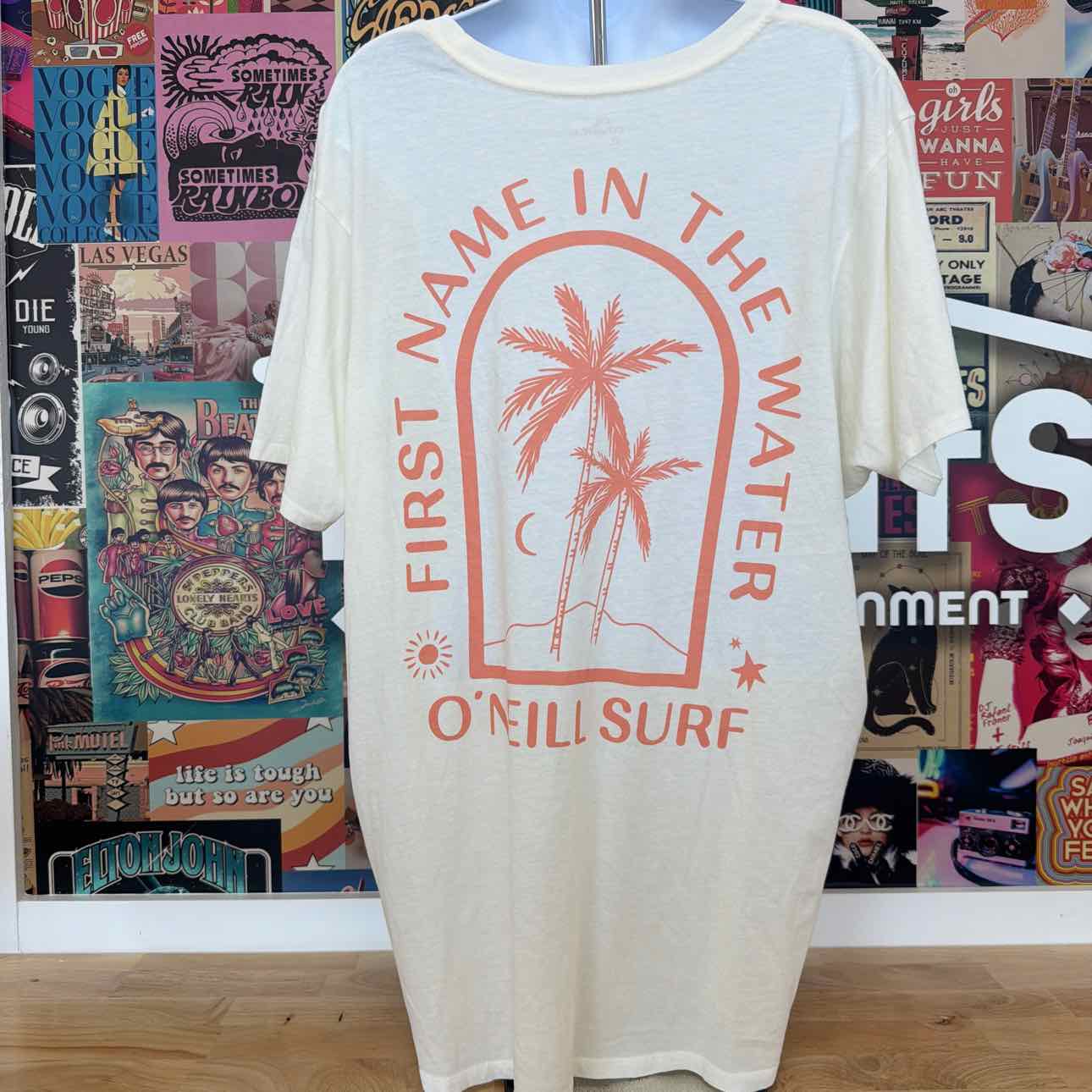 O'Neil Size XL Byron Palms Cotton Crewneck T-Shirt