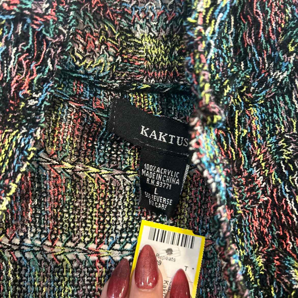 Kaktus Size L Multi-Color Acrylic Preloved Cardigan