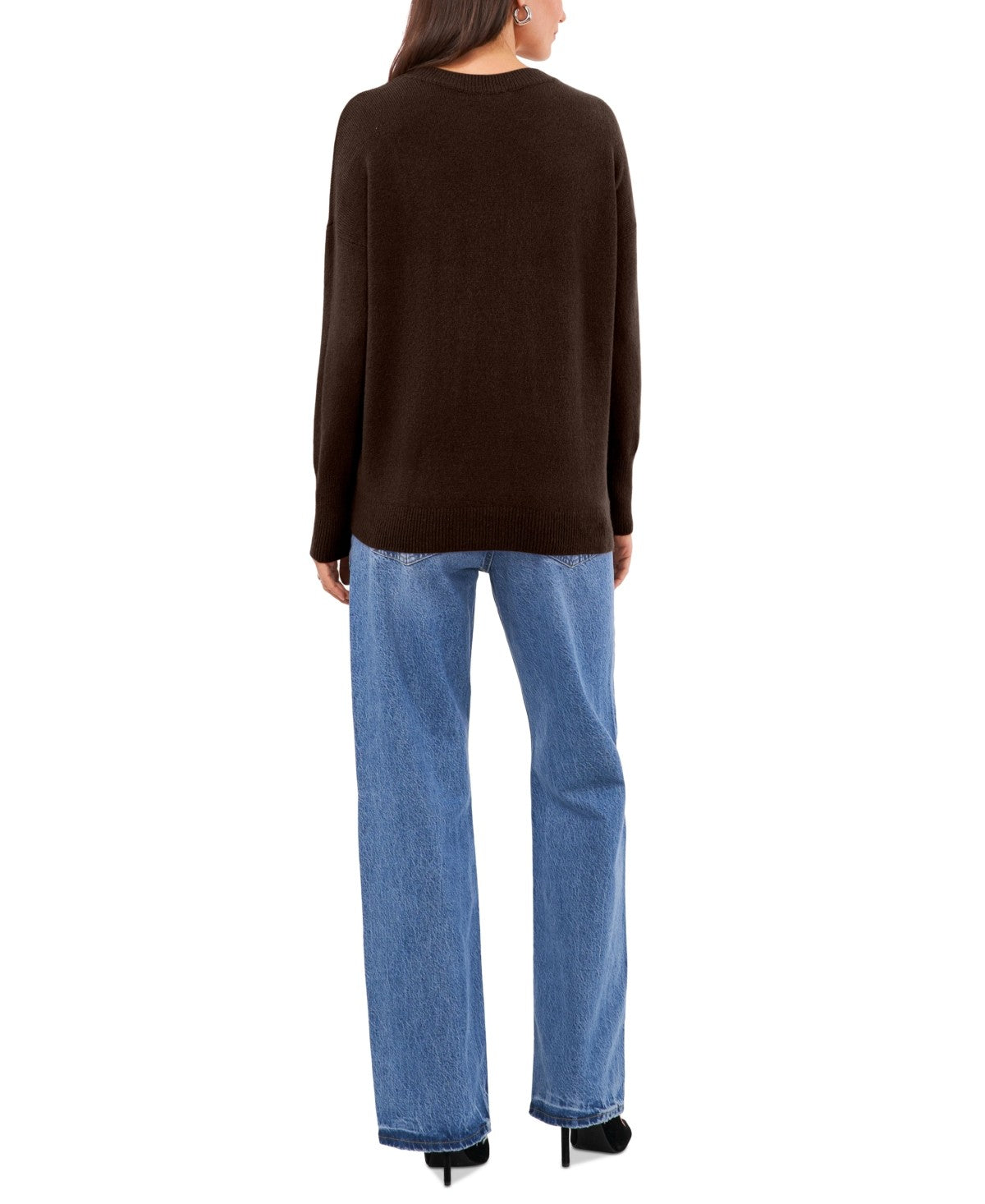 Vince Camuto Women's Dropped-Shoulder V-Neck Sweater