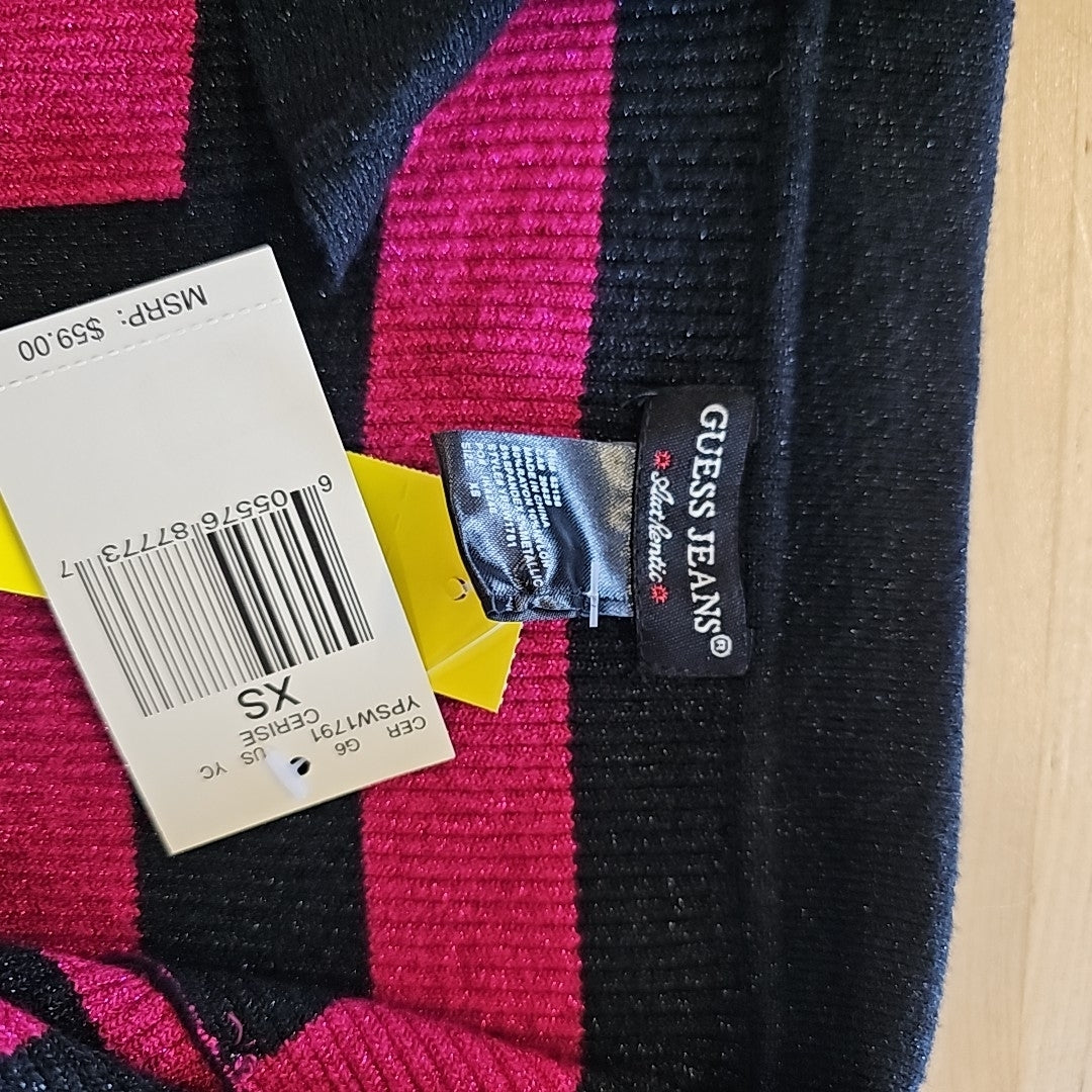 Guess Size XS Black & Pink Polo