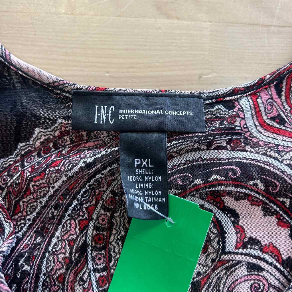 INC Size PXL Red/Black Preloved Blouse LS