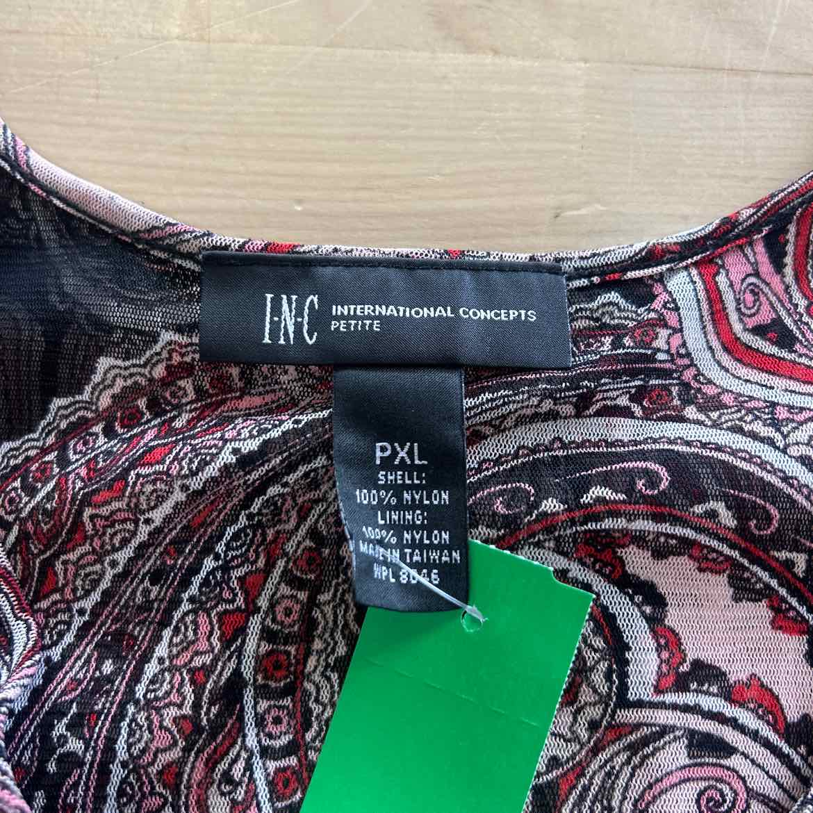 INC Size PXL Red/Black Preloved Blouse LS