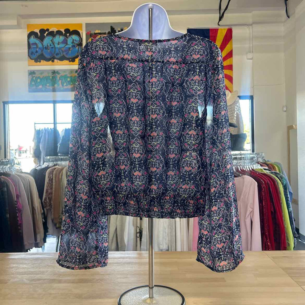 Love fire Size L Blue Sheer Preloved Blouse