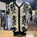 Oxknit Size XL White Black New Cardigan