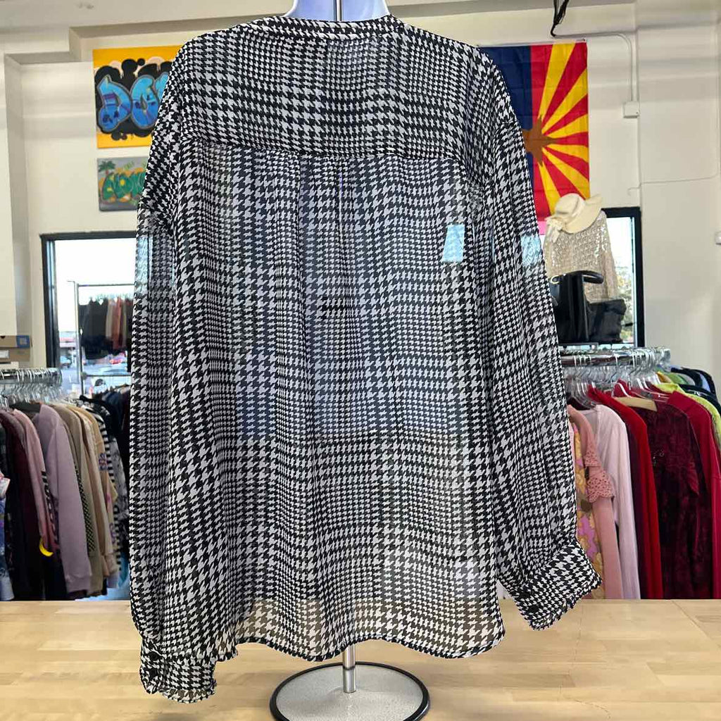 Lane Bryant Size 22 Black/White Preloved Button Down Shirt
