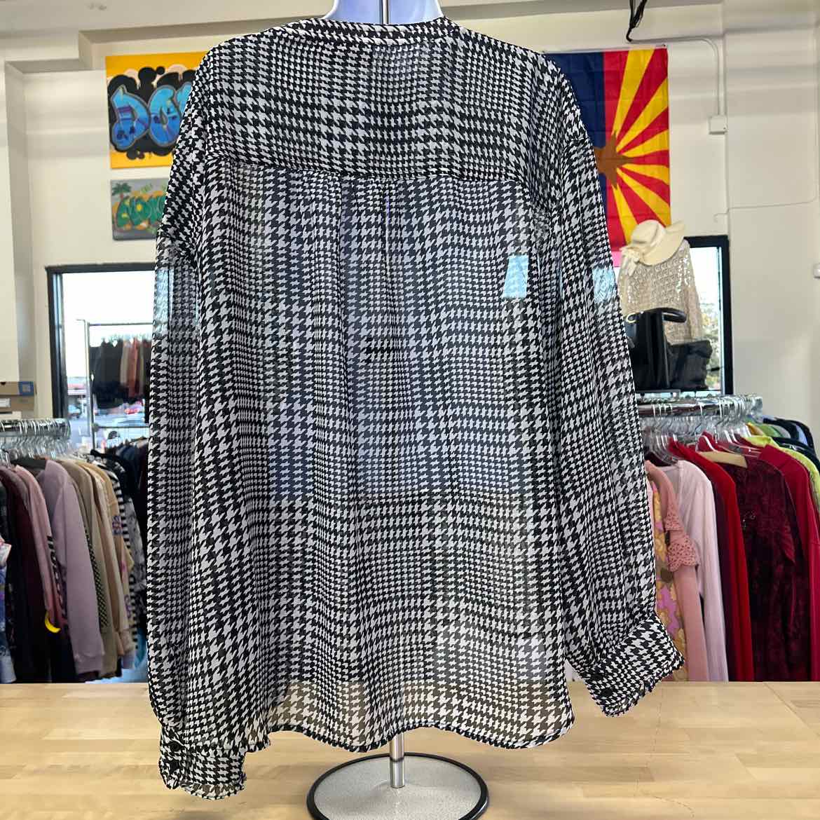 Lane Bryant Size 22 Black/White Preloved Button Down Shirt