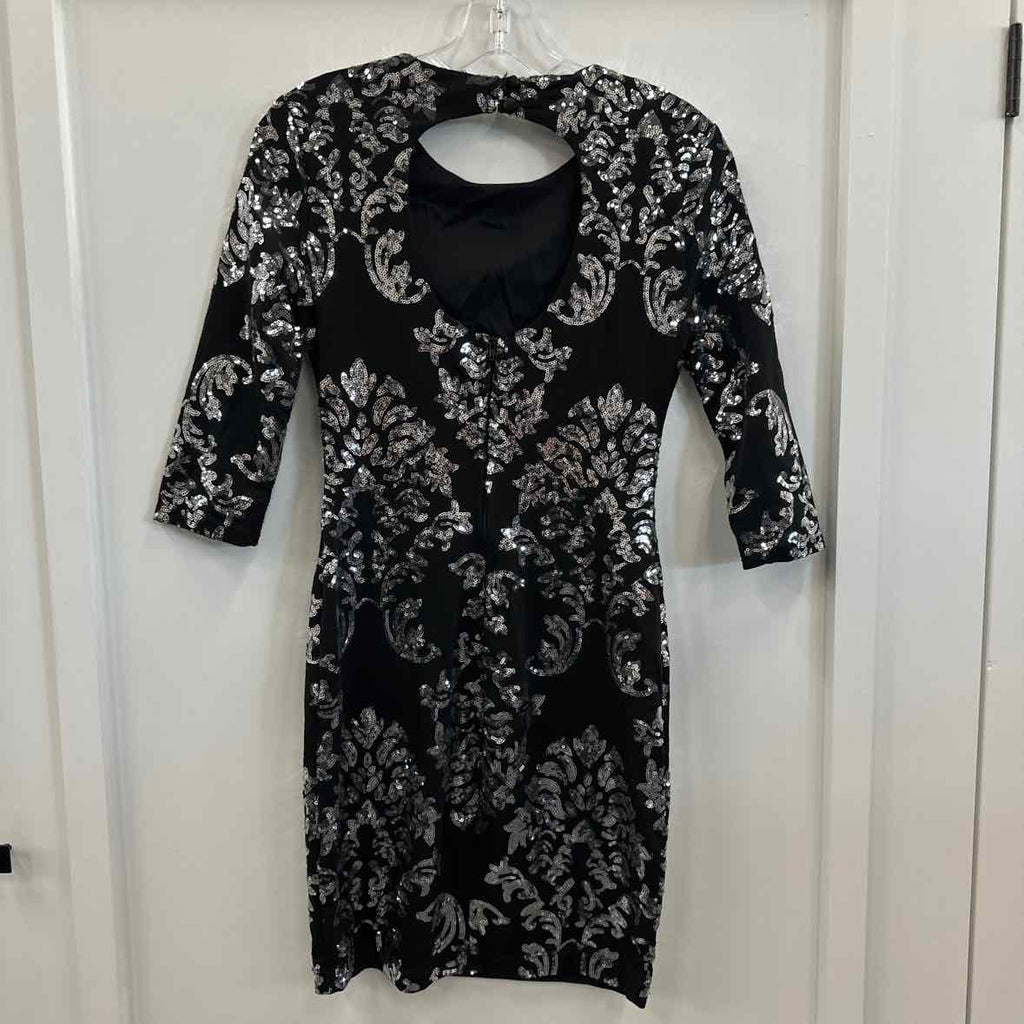 B Darlin Size 5/6 Black & Silver Dress