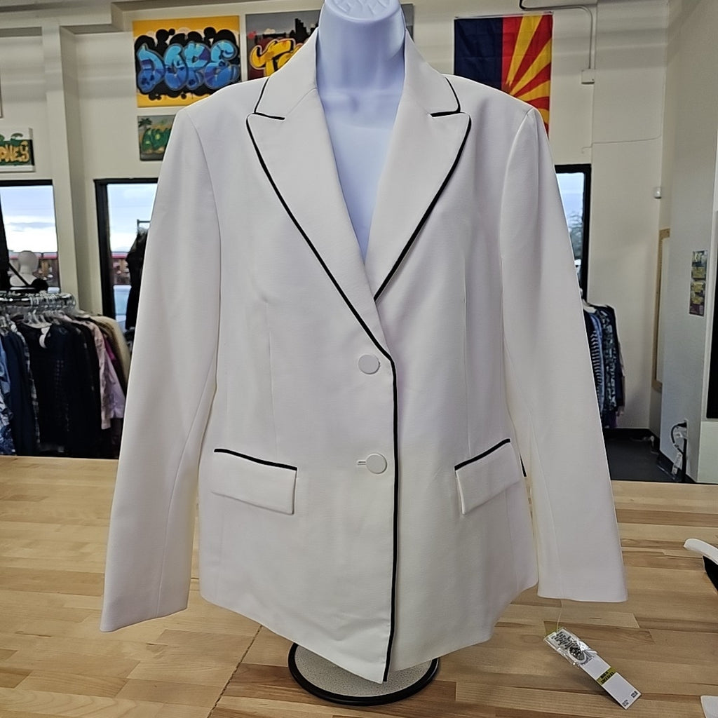 Le Suit Size 14 White & Black New Blazer