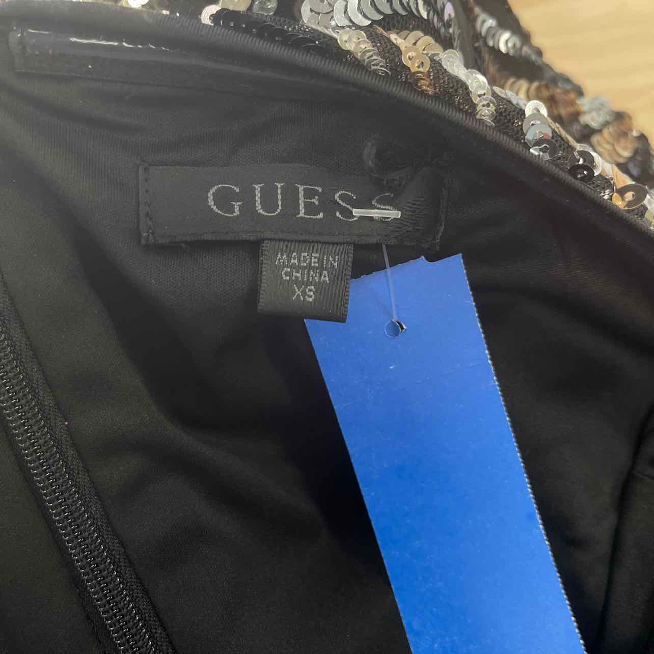 Guess Size XS Kahlo Sequined Strapless Romper