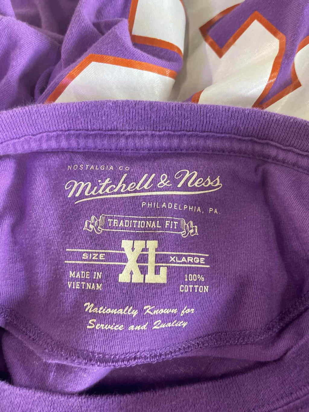 Mitchell & Ness Size XL Purple Preloved MENS T-shirt