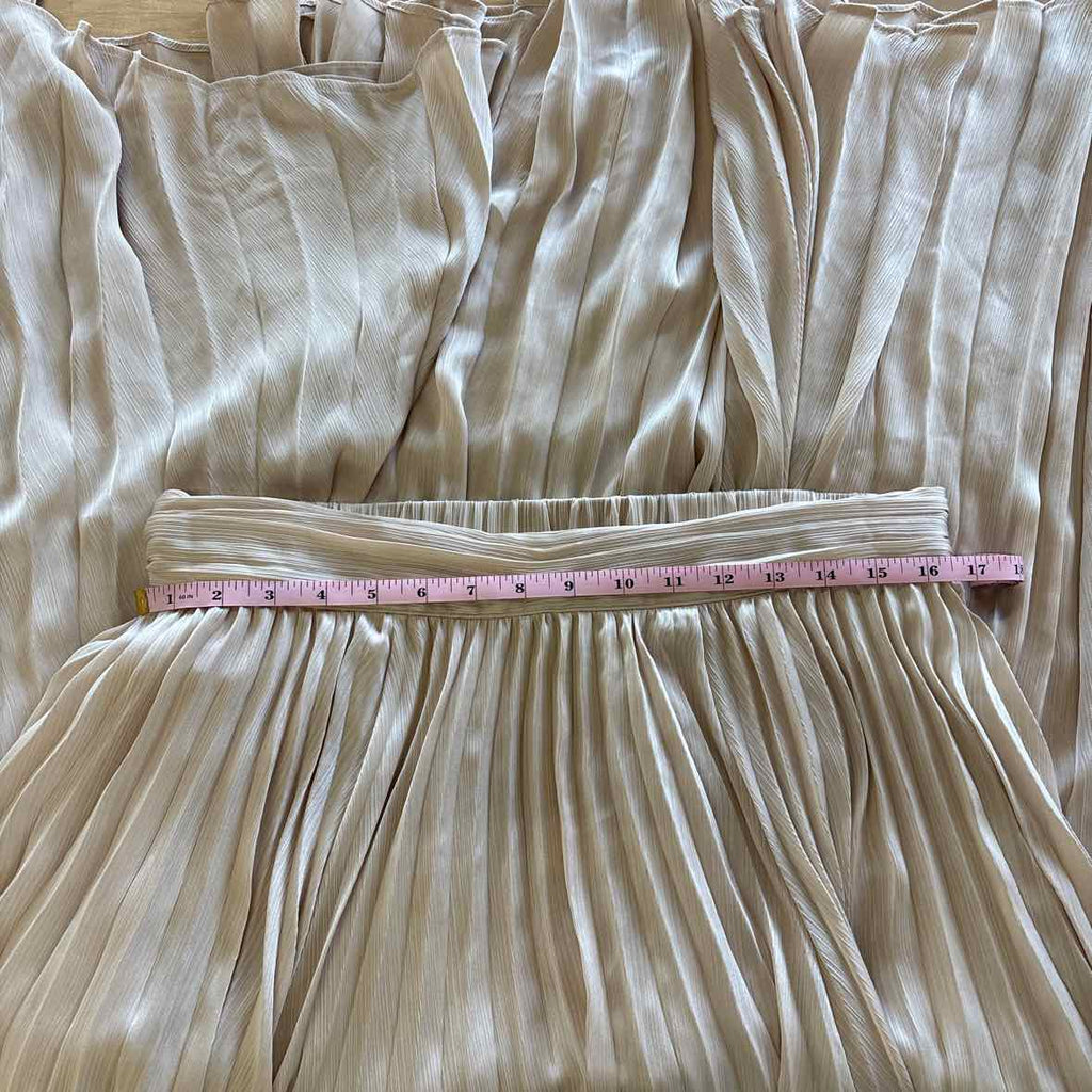 Banana Republic  Size L Champagne Maxi Length Pleated Skirt NWT