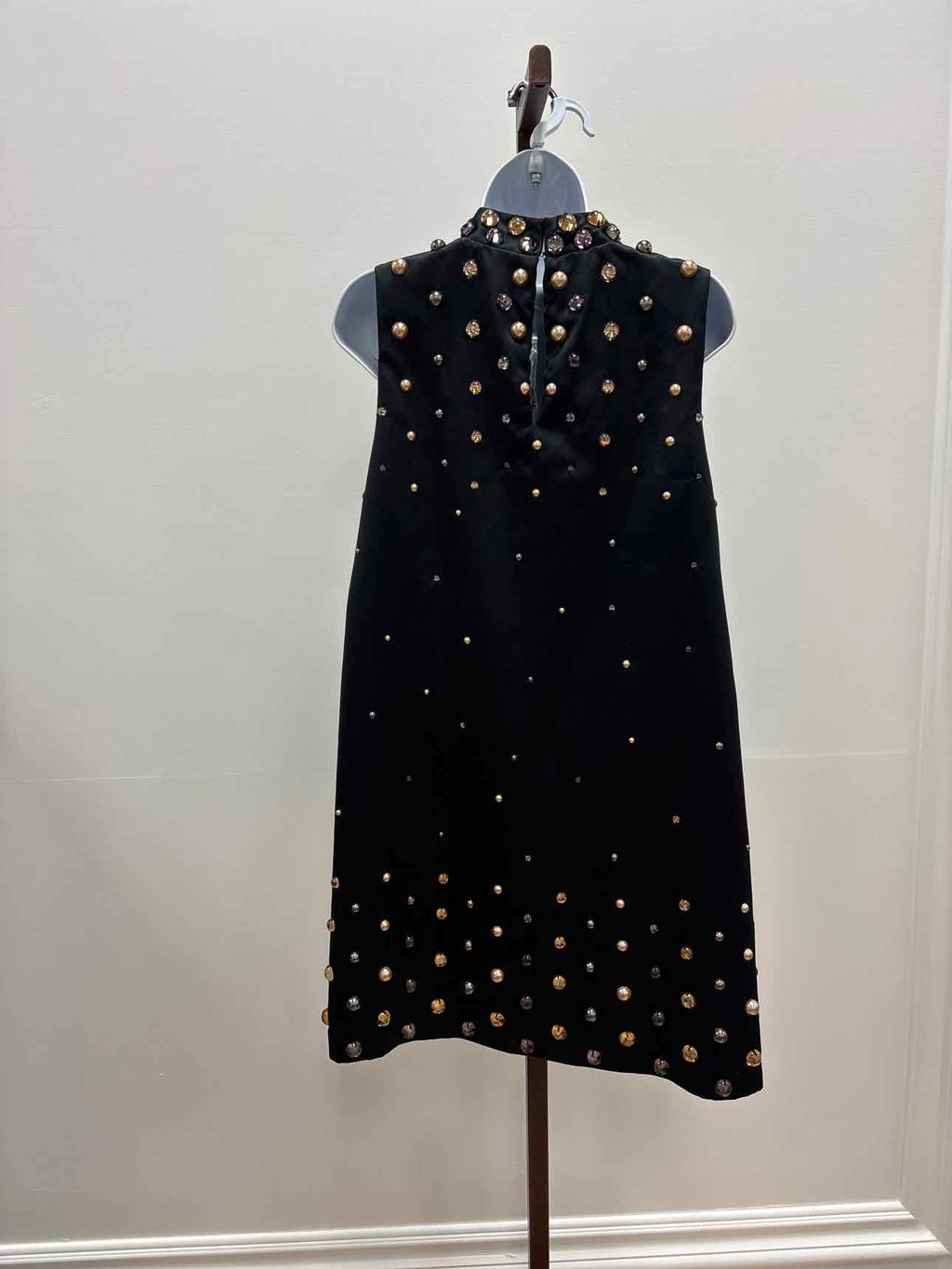 Anthropologie Size M Black Gold Satin New Dress