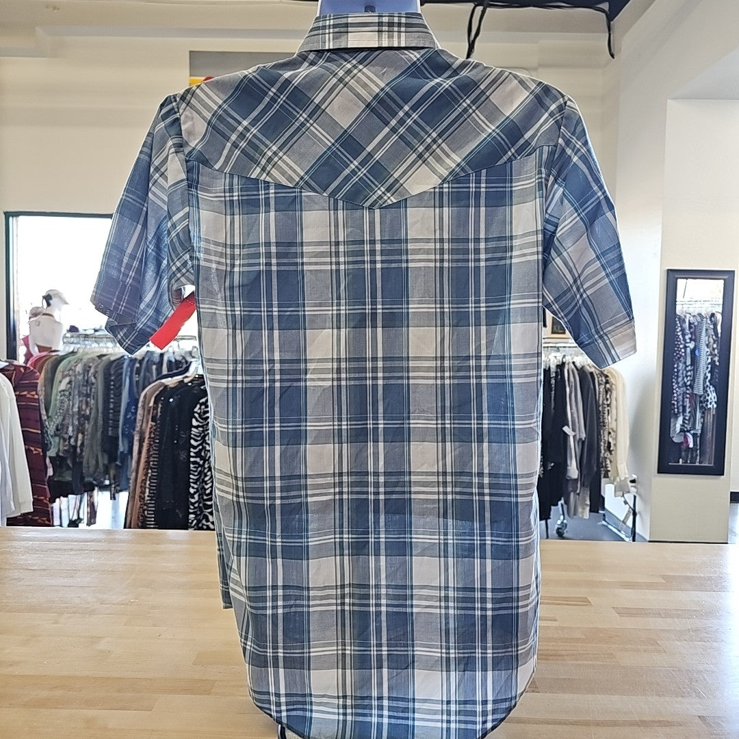 Plains Men's Size S Blue MENS Button Down Shirt