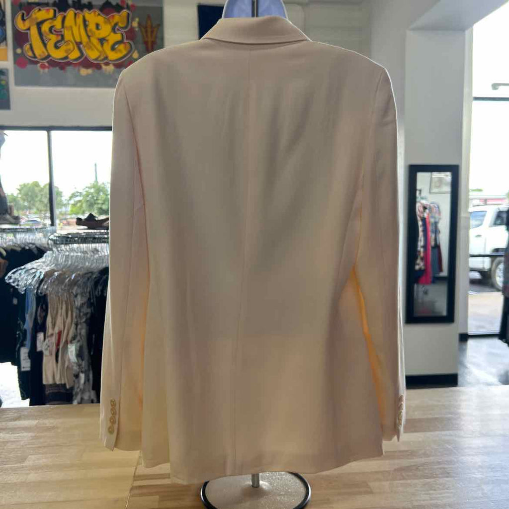 Lauren Ralph Lauren Size 12 Cream Silk Preloved Blazer