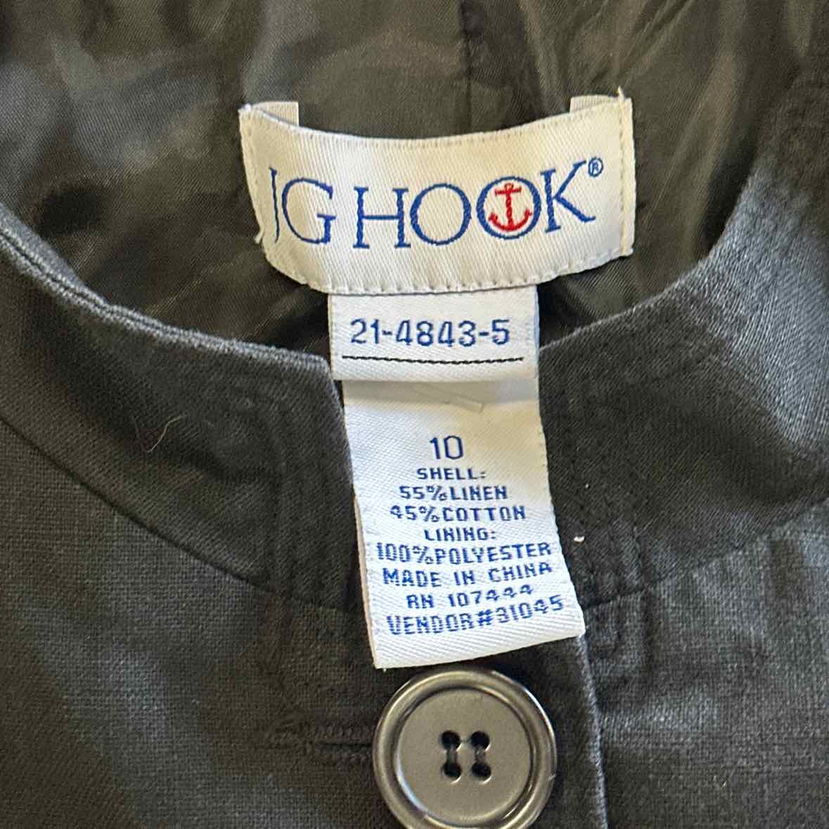 JG Hook Size 10 Black Jacket
