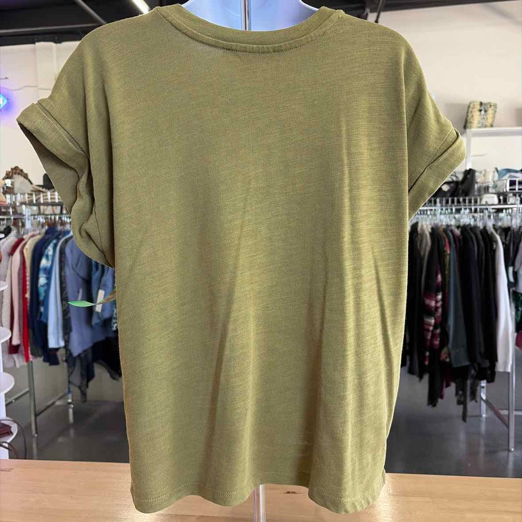 Loft Size XS Green Cotton Polyester Preloved T-Shirt SS
