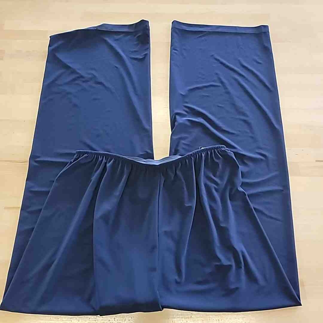 Alex Eveinings Size L Blue Matte Jersey Straight Leg Pants NWT